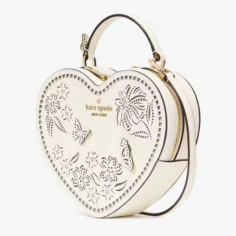 Kate Spade Love Shack Perforated Heart Crossbody Meringue